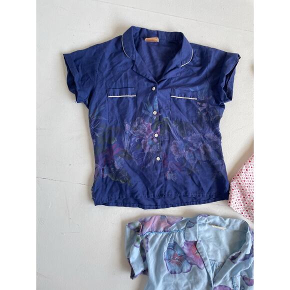 VINTAGE 80s Patterned Womens Blouses Wholesale Bundle / 3 Pcs / Sz S/M Lot - Picture 4 of 10